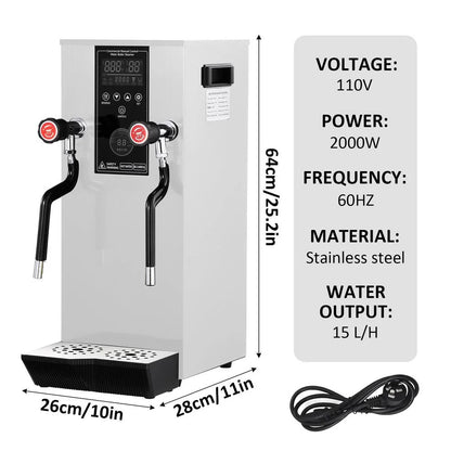Commercial Milk Frother, 110V 1400W Automatic Foam Machine with LED Display for Coffee Shops (Black)