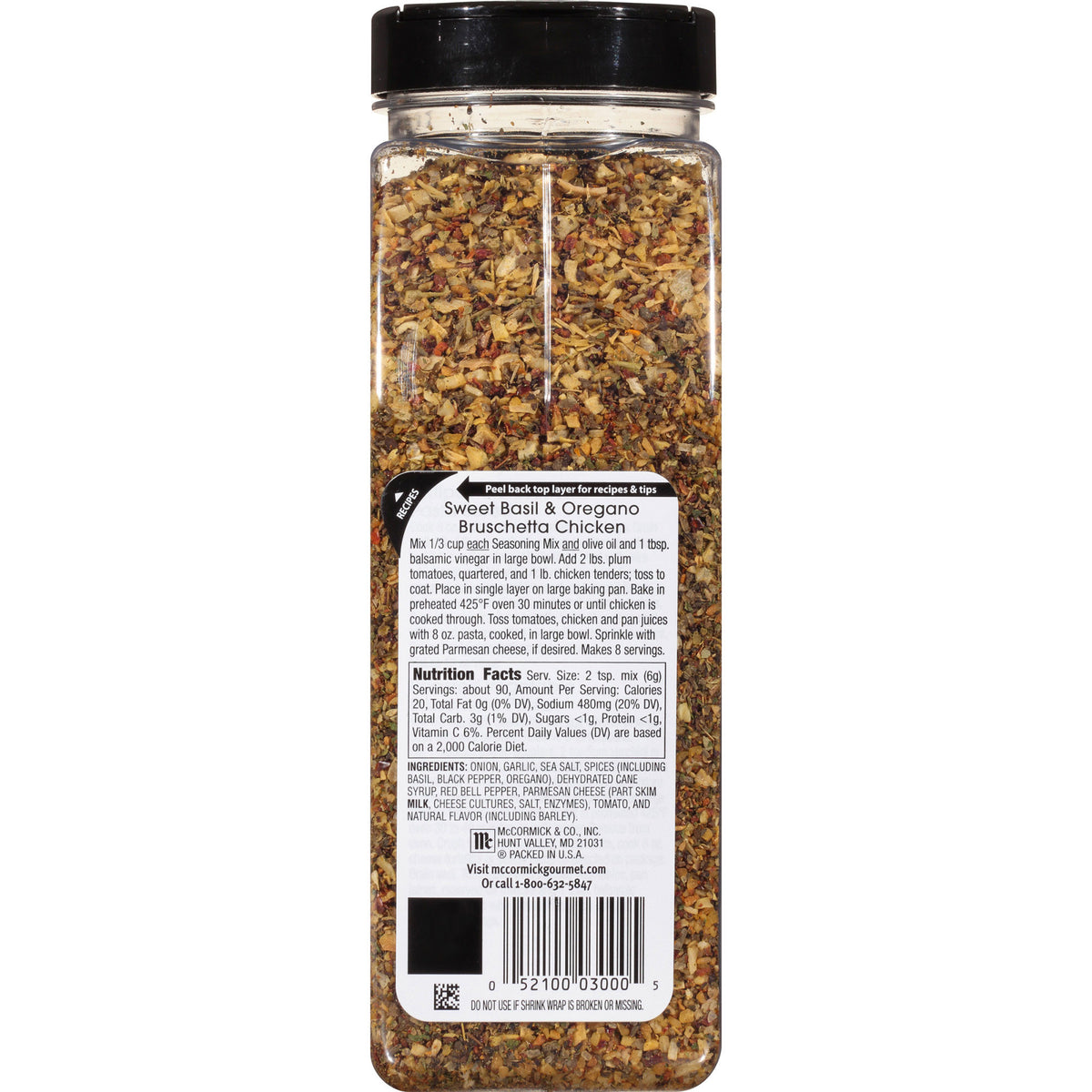 McCormick, Gourmet Bruschetta Seasoning Mix, Sweet Basil & Oregano, 19 oz