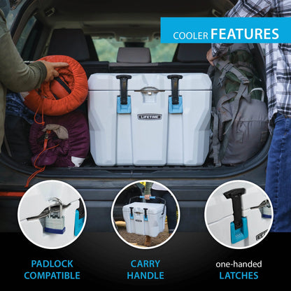 Lifetime 28 qt Bear-Resistant Camping Cooler, Premium High Performance, Ice Retention, Hard Cooler, 20 Can Capacity, Boulder Gray (91289)