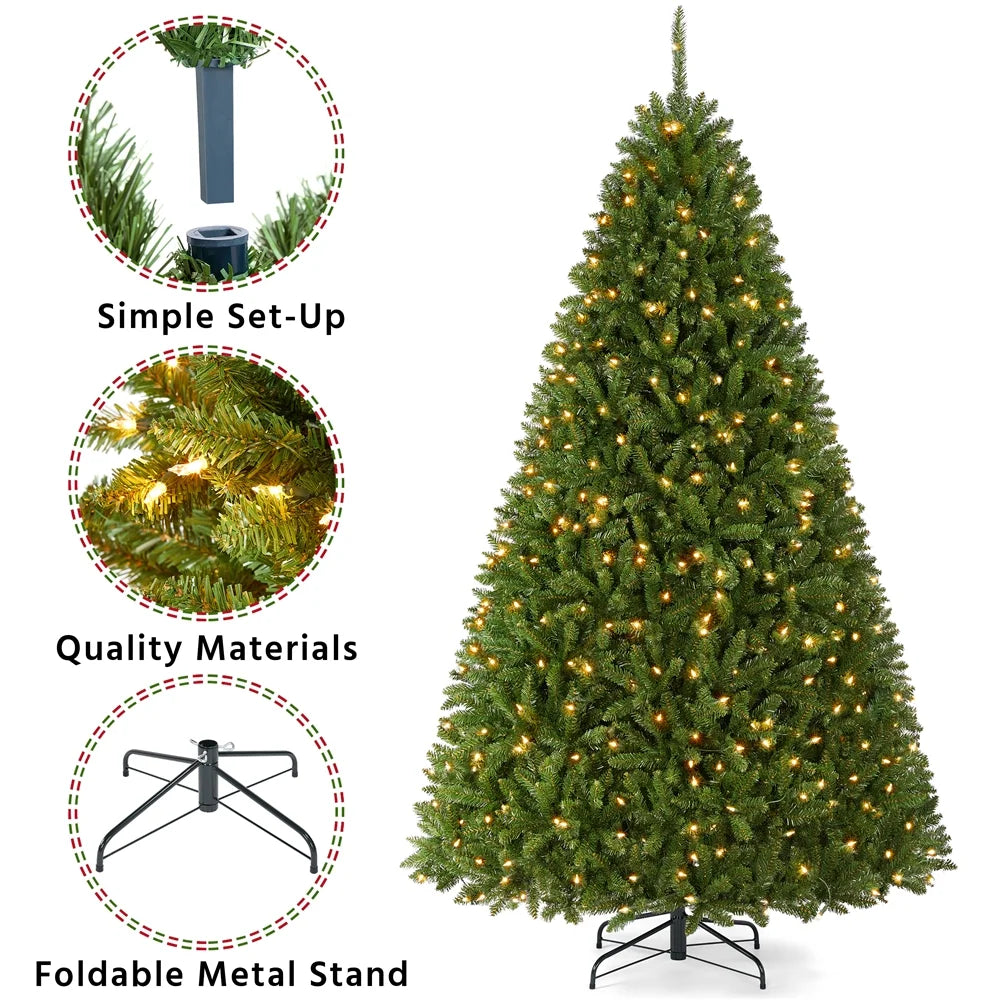 Topeakmart 7.5 ft Ultra-Thick Artificial Christmas Tree Holiday Decoration Tree with Foldable Stand and 2326 Branch Tips Green