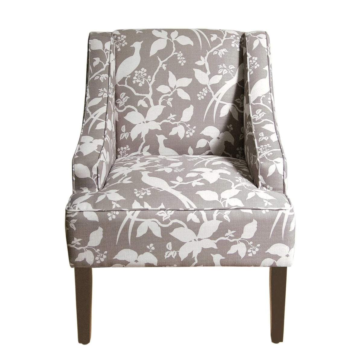 HomePop Classic Swoop Accent Chair - Blue and White Damask