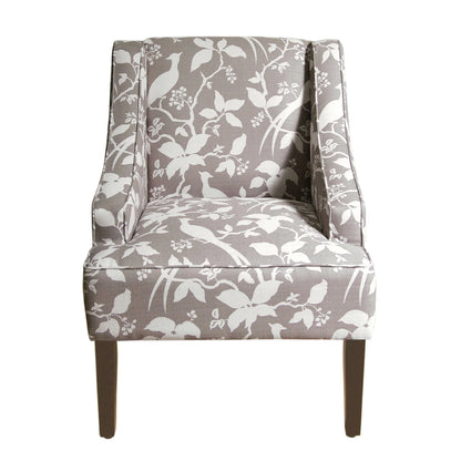 HomePop Classic Swoop Accent Chair - Blue and White Damask