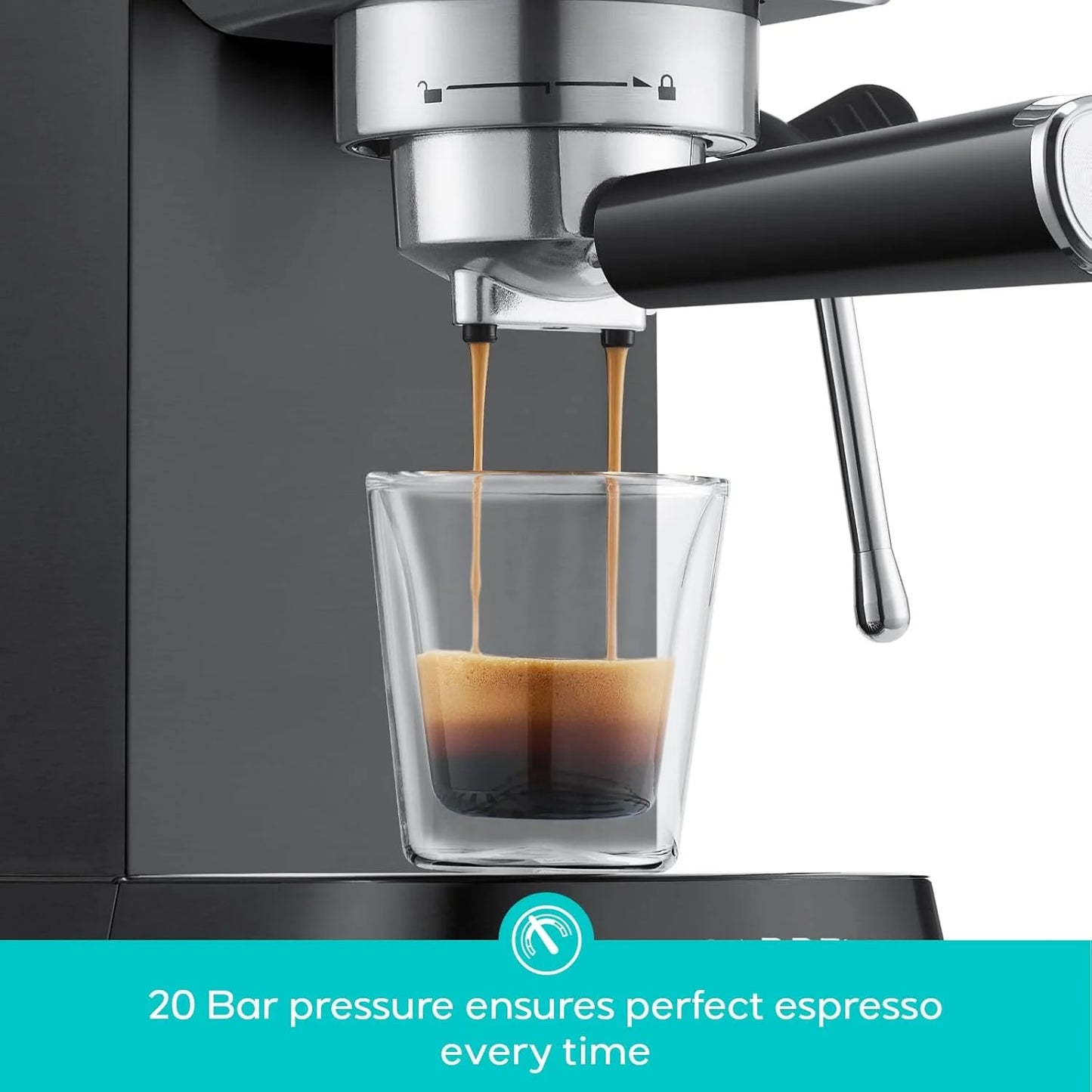 CASABREWS CM5418 20-Bar Espresso Machine and Coffee Maker, Silver