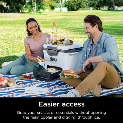 Ninja FrostVault 30qt Hard Cooler with Dry Zone, Ice Chest Cooler, White, FB131WH