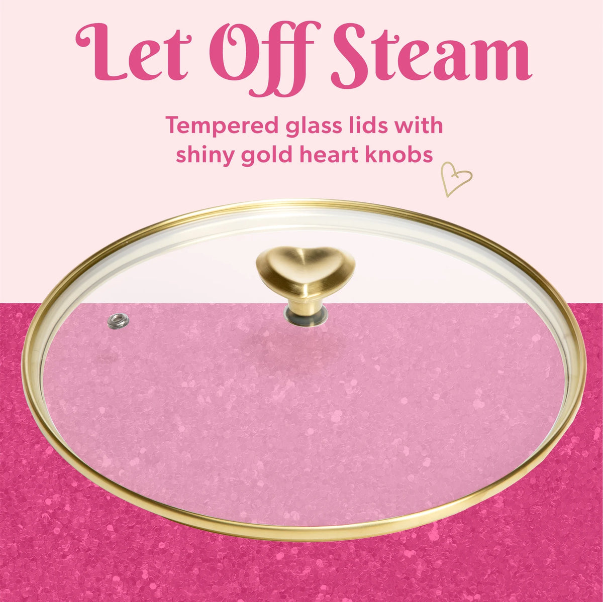 Paris Hilton 10-Piece Ceramic Nonstick Cast Aluminum Cookware Set, Clean Ceramic? Coating, Faceted Pink Design