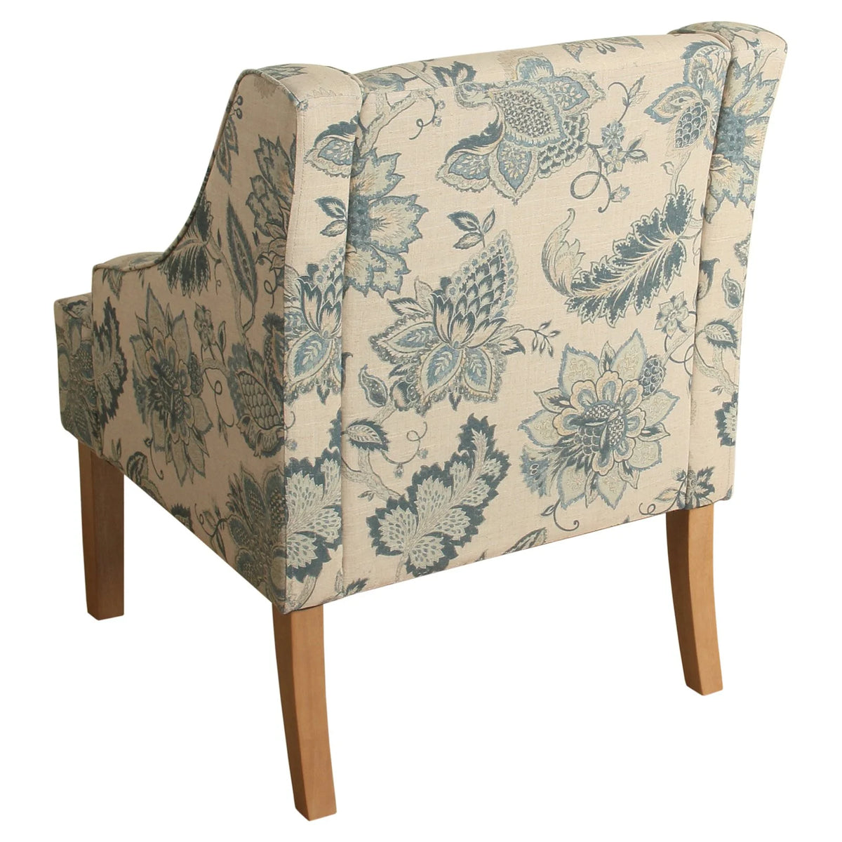 HomePop Classic Swoop Accent Chair - Blue and White Damask