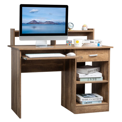 Ktaxon Computer Desk Home Office Workstation Laptop Table Drawer Shelf Furniture White