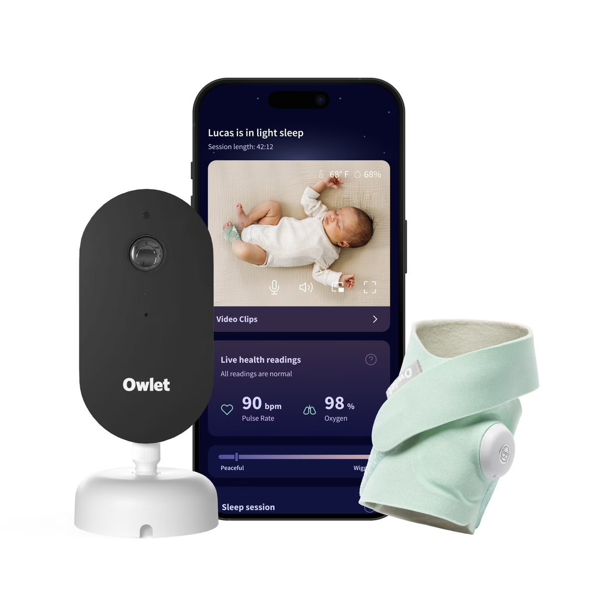 Owlet Dream Duo (3rd Gen) �C FDA-Cleared, All-in-One Smart Baby Monitoring with Sock & 2K HD Cam