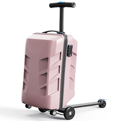 Muhub 2 in 1 Scooter Luggage for Kids and Adult,Foldable Ride on Suitcase with Wheels,Black
