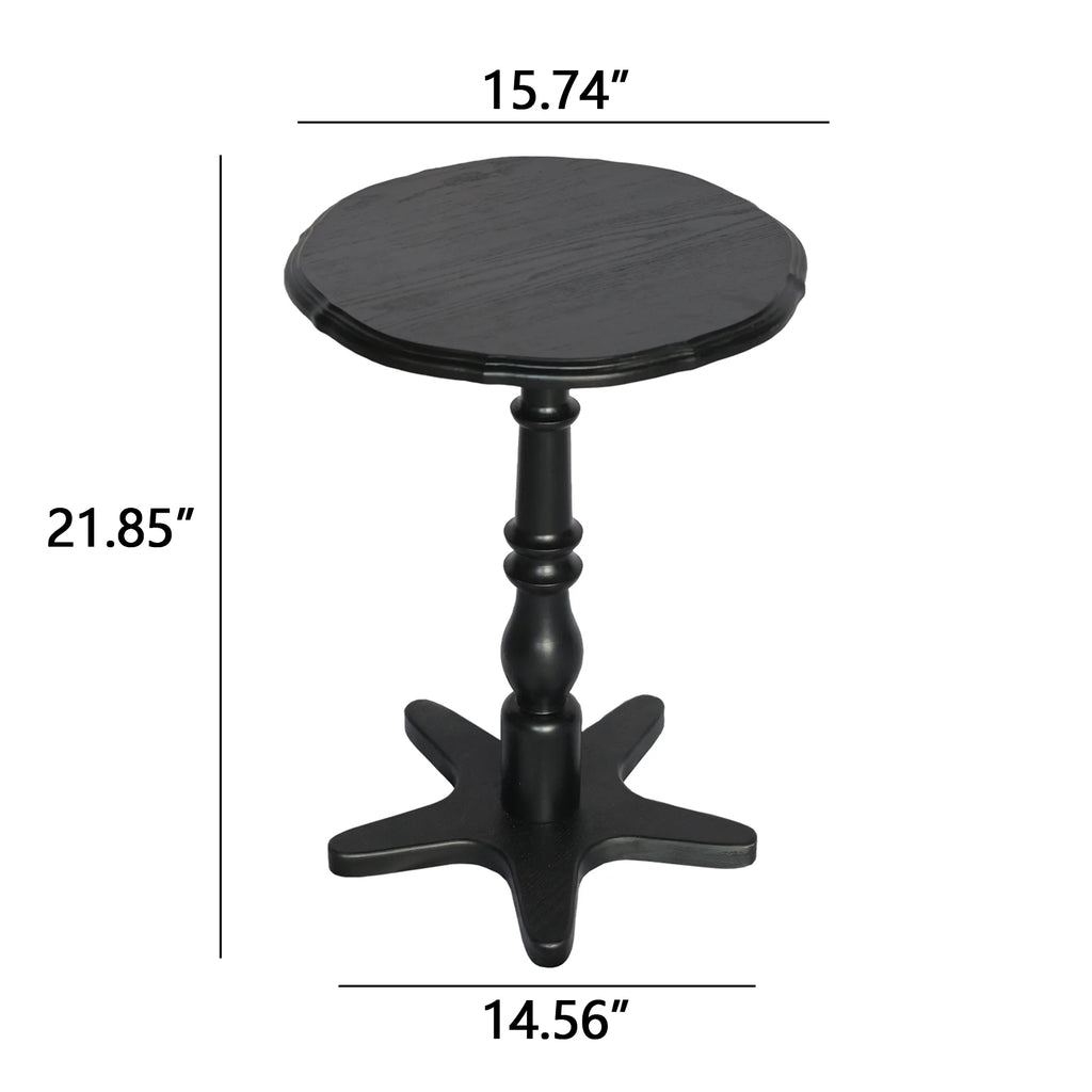 Homy Casa Round Pedestal Dining Table for Small Kitchen or Breakfast Nook, Walnut