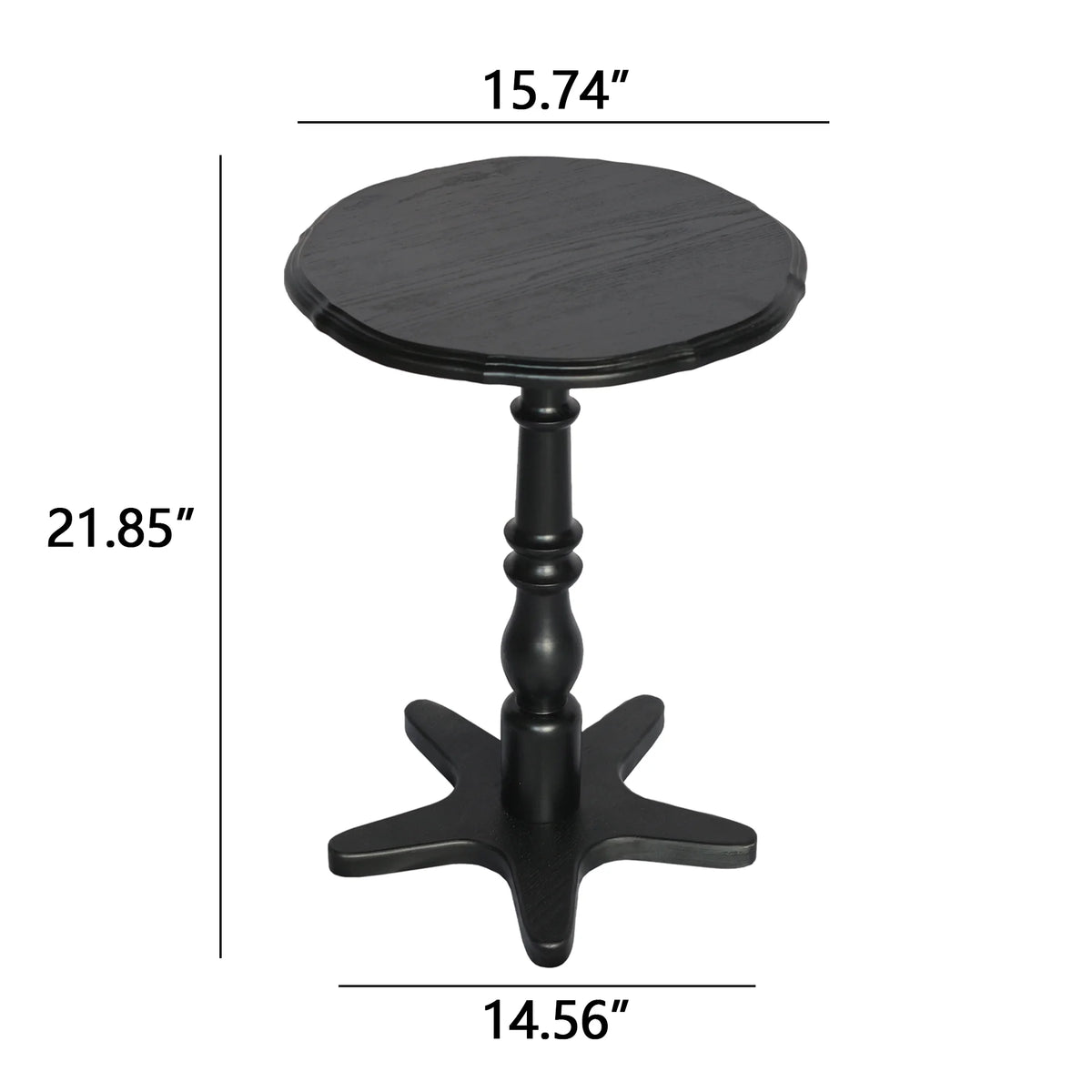 Homy Casa Round Pedestal Dining Table for Small Kitchen or Breakfast Nook, Walnut