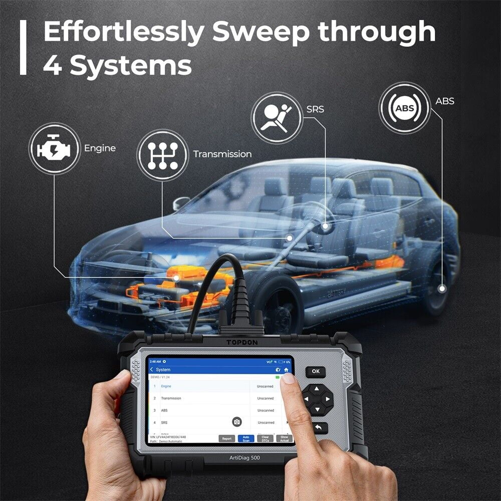 OBD2 Scanner TOPDON ArtiDiag500 Car Diagnostic Scanner Engine ABS SRS Transmission CAN Diagnostic Full OBD2 Test