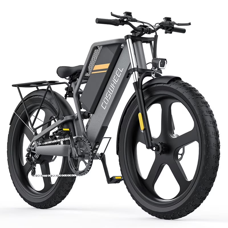 COSWHEEL T26 Electric Mountain Bike – 48V 1000W Motor, 15Ah Battery, 26"x4.0" All-Terrain Tires, Dual Suspension, Shimano 7-Speed