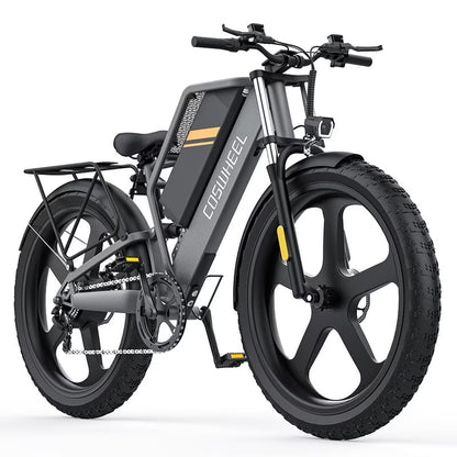 COSWHEEL T26 Electric Mountain Bike – 48V 1000W Motor, 15Ah Battery, 26"x4.0" All-Terrain Tires, Dual Suspension, Shimano 7-Speed