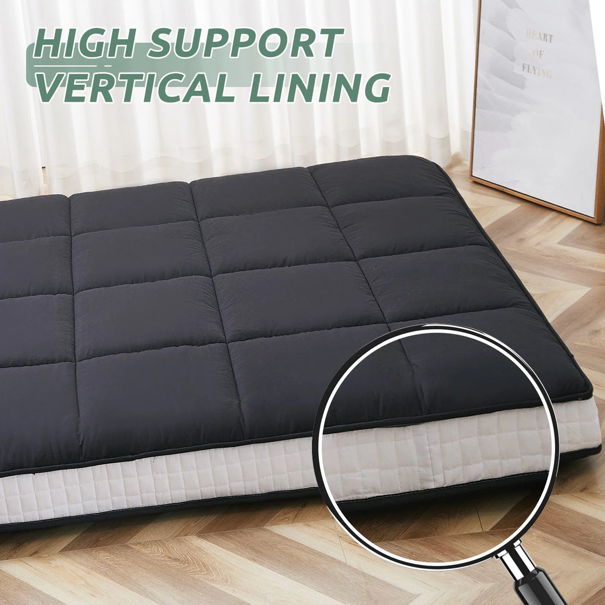 Slsy Futon Mattress 4" Soft and Supportive Twin Mattress Pad with Storage Bag