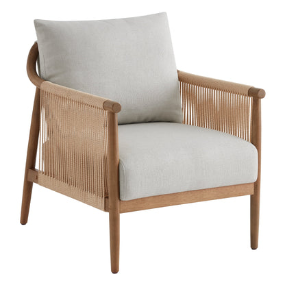 CHITA Modern Accent Chair, Braid Armchair Living Room Chair, Cream