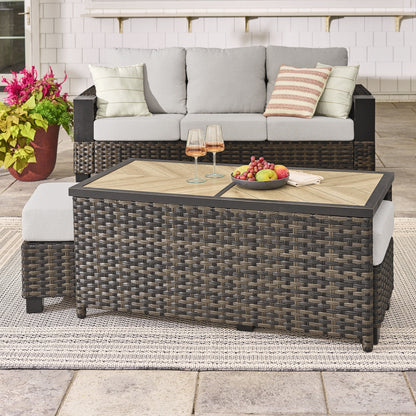 Better Homes & Gardens Rockport Ceramic Tile Outdoor Coffee Table, Brown