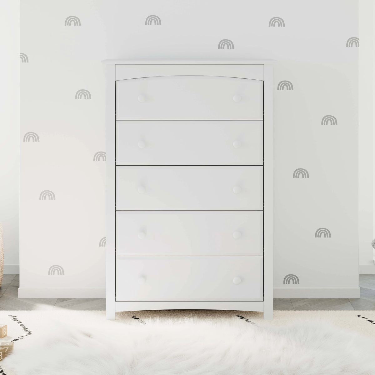 Storkcraft Kenton 5 Drawer Nursery Dresser, Pebble Gray