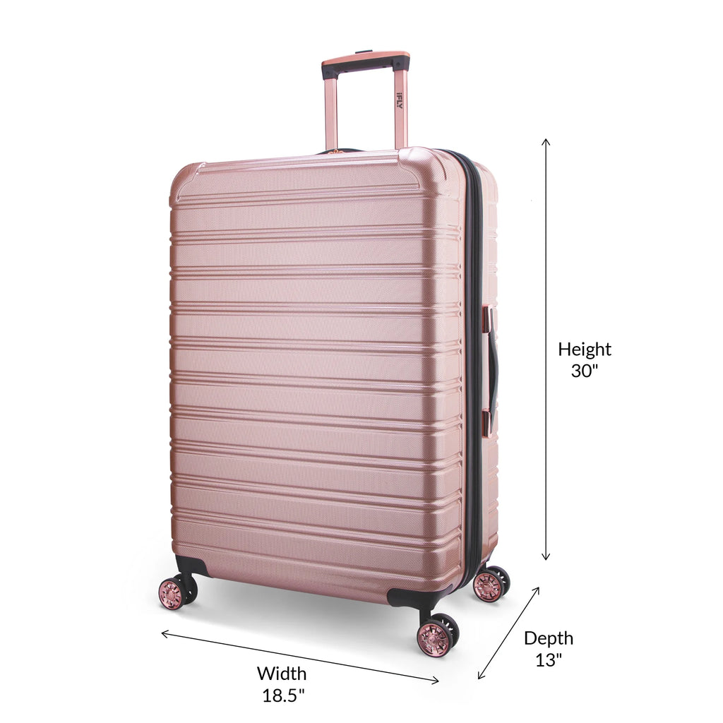 iFLY Hardside Fibertech 3.0 2 Piece Set, 20" Carry-on and 28" Checked Luggage, Gadget Gray
