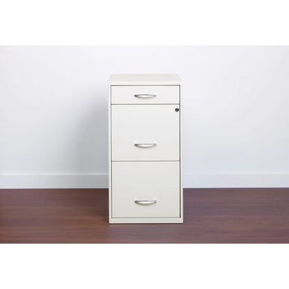 Space Solutions 3 Drawer Letter Width Vertical File Cabinet with Pencil Drawer, White
