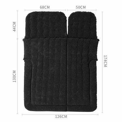 Auto Car Air Mattress Travel Bed PVC Flocking Inflatable Camping Bed with 2 Pillows