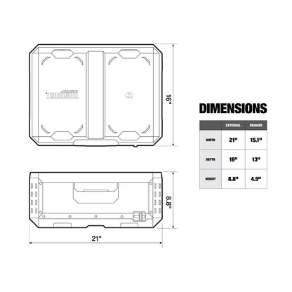 ToughBuilt StackTech 1 Drawer Toolbox, Heavy-Duty Stackable Tools Storage, 50 lb Capacity