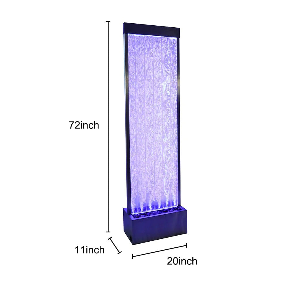 72'' Acrylic Bubble Fountain, Standing Bubble Panel, Color Lights/Remote Ctrl