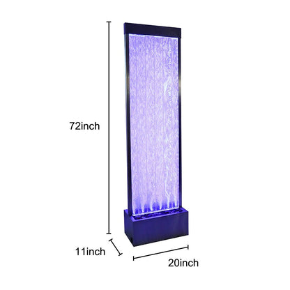 72'' Acrylic Bubble Fountain, Standing Bubble Panel, Color Lights/Remote Ctrl