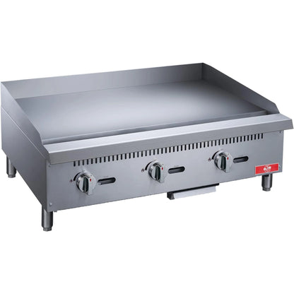 NSF 36 in. Commercial Griddle 90,000BTU Gas Griddle, 3 Burner Heavy-Duty Stainless Steel Countertop Griddle