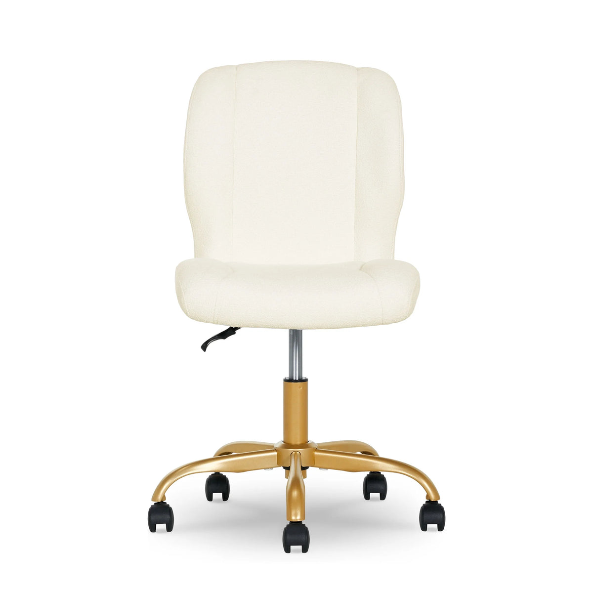 Mainstays Boucl�� Armless Office Chair for Adults and Teens, Cream