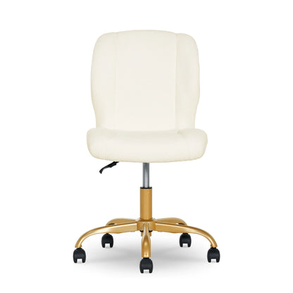 Mainstays Boucl�� Armless Office Chair for Adults and Teens, Cream