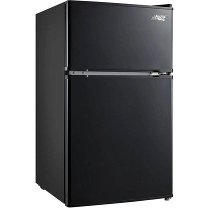 Arctic King 3.2 Cu ft Two Door Mini Fridge with Freezer, Stainless Steel, E-Star