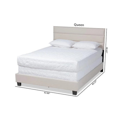 Bowery Hill Modern Fabric Upholstered Full Size Bed in Dark Gray