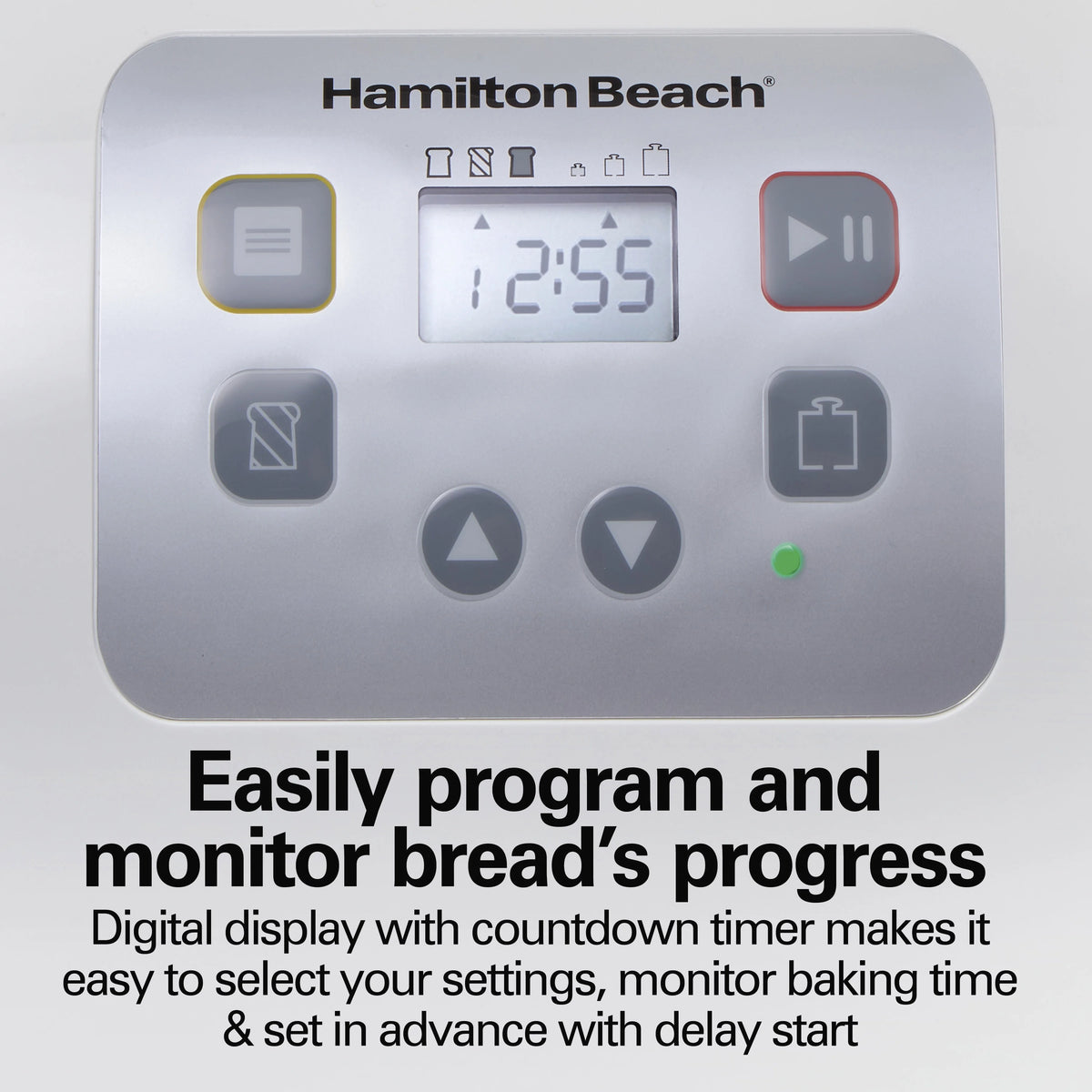 Hamilton Beach 2 lb Bread Maker Machine with 12 Settings Plus Gluten Free, White
