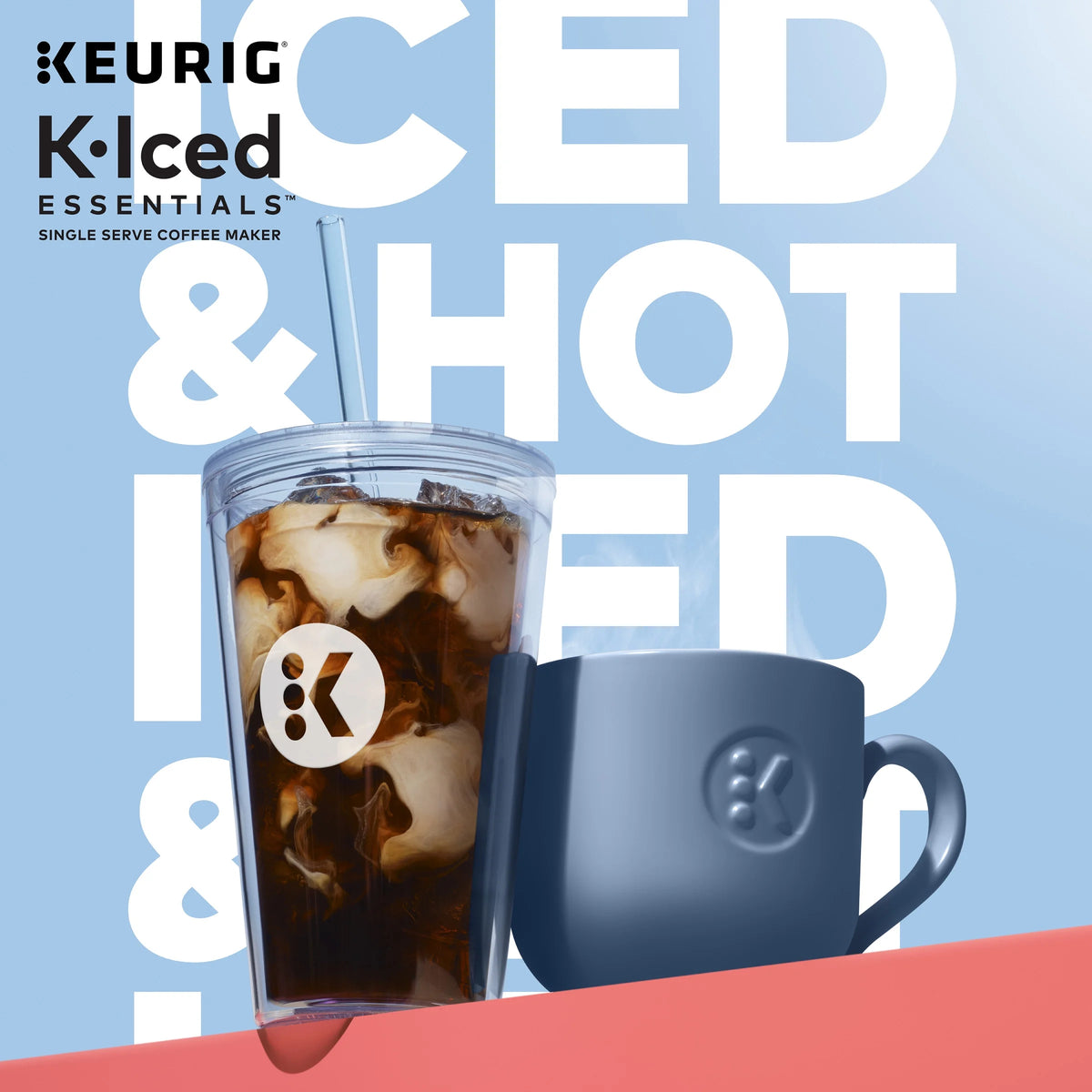 Keurig K-Iced Essentials Iced and Hot Single-Serve K-Cup Pod Coffee Maker, White
