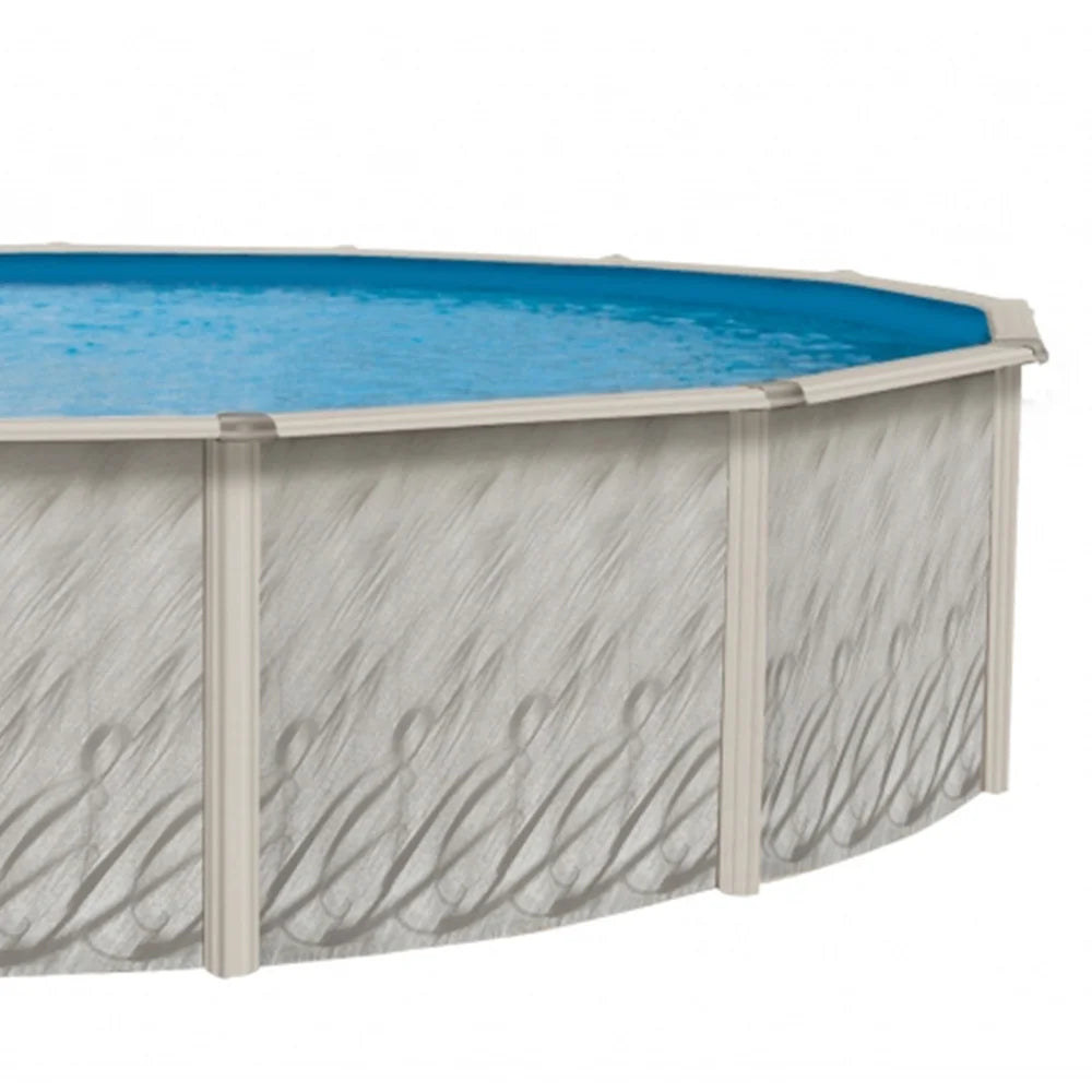 Lake Effect Pools Meadows 12' Round 52" Wall Above-Ground Swimming Pools, Full Start-up Kit