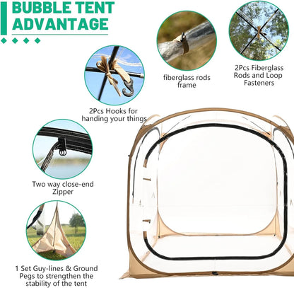 ABORON Sports Tent Pop Up Pod, Instant Weather Proof Pop Up Tent Shelter with Carry Bag, Clear View Bubble Tent for Watching Sports Events, Camping, Fishing, Portable & Foldable