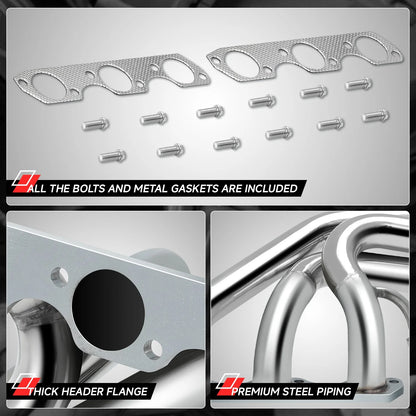 Stainless Steel Long Tube Exhaust Manifold Header for 1994-2004 Ford Mustang 3.8L V6