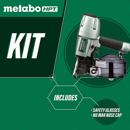 Metabo HPT Coil Siding Nailer, 1-1/2 inch to 2-1/2 inch Siding Nails, Side load, Tilt Bottom Magazine NV65AH2