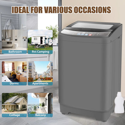 Veeboto 17.8lb Full Automatic Washing Machine, Compact Washing Machine with Drain Pump, Power Motor 20-Mins Quick Wash, LED Display, Washer and Dryer Combo Low Noise for Apartment Dorm Household