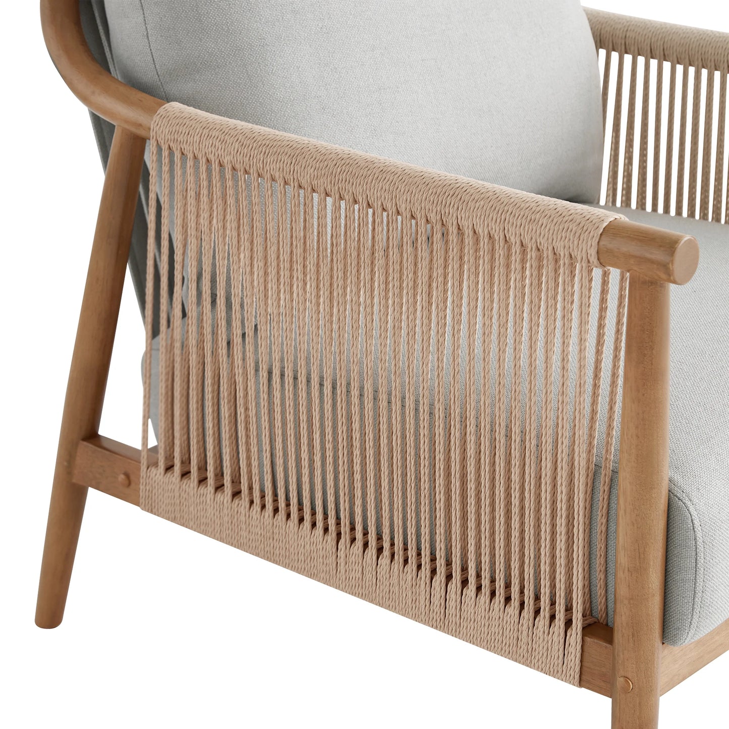 CHITA Modern Accent Chair, Braid Armchair Living Room Chair, Cream