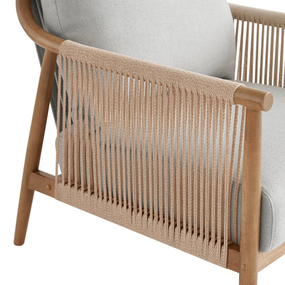 CHITA Modern Accent Chair, Braid Armchair Living Room Chair, Cream