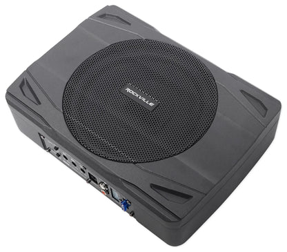 Rockville SS8P 400 Watt Slim Under-Seat Powered Car/Truck Subwoofer Sub+Amp Kit
