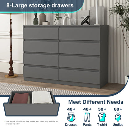 Kadyn Modern 6 Drawer Dresser Wood Cabinet,Dresser for Bedroom, Kitchen Storage Cabinet with Drawers, Chest of Drawers(Black)