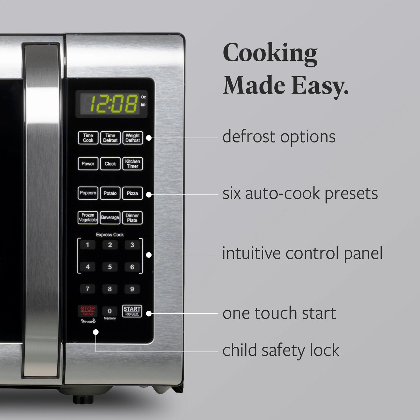 Farberware FMGZ09BKA 0.9 Cu. Ft. Microwave Oven, 900W, Digital Control, LED Display, 6 Cooking Presets, Black