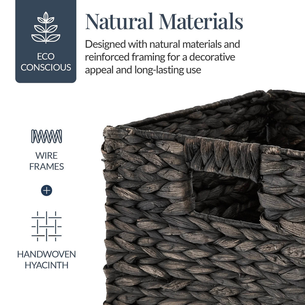 Best Choice Products 12x12in Hyacinth Baskets, Set of 5 Multipurpose Collapsible Organizers w/ Inserts - Natural
