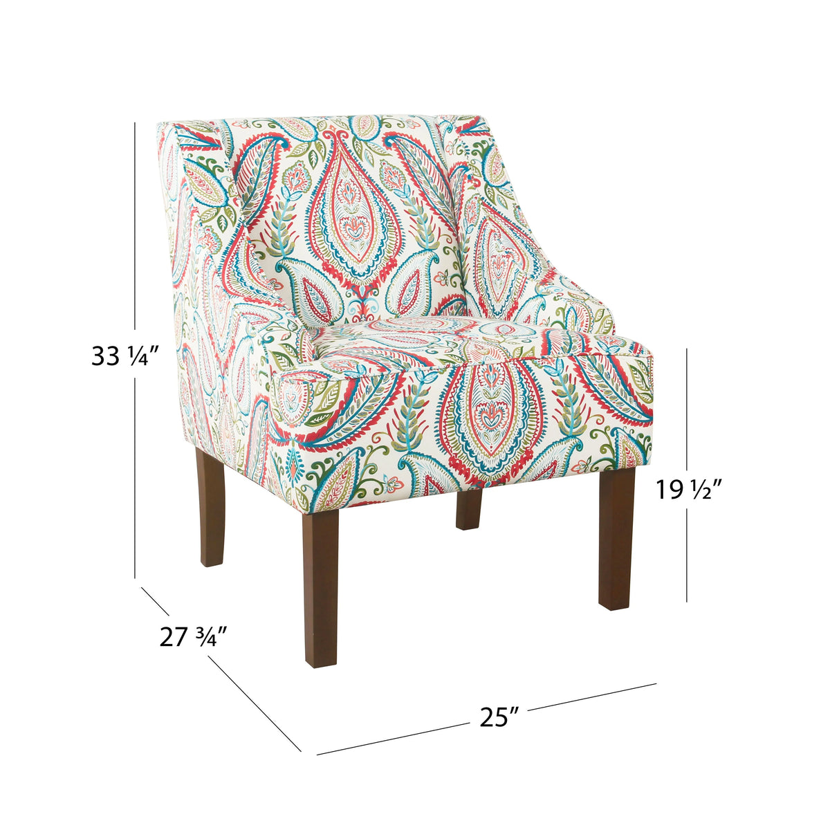 HomePop Classic Swoop Accent Chair - Blue and White Damask