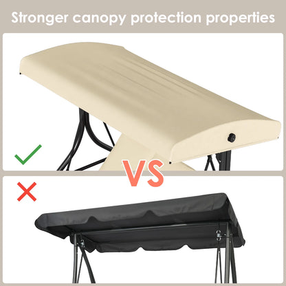 Arlopu 3 Person Porch Swing Outdoor Converting Canopy Swing Glider with Canopy
