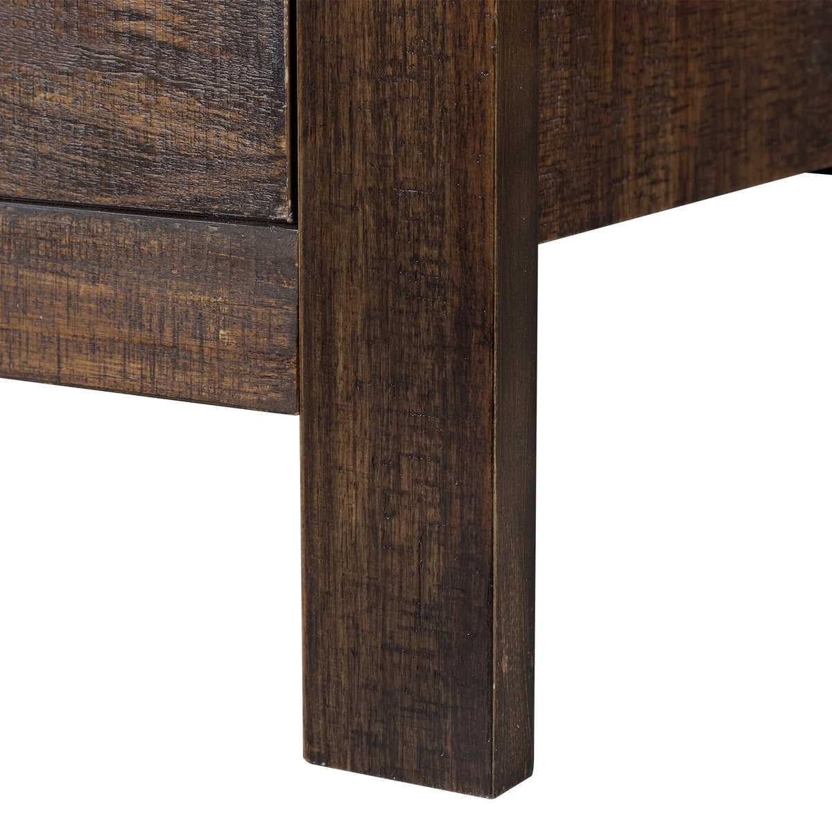 UBesGoo Nightstand 2 Drawer Dresser Side Table, Soild wood & MDF with Solid Wood Veneer, Brown