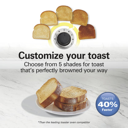Hamilton Beach 2-in-1 Countertop Toaster Oven & Long Slot 2 Slice Toaster Combo, Stainless Steel